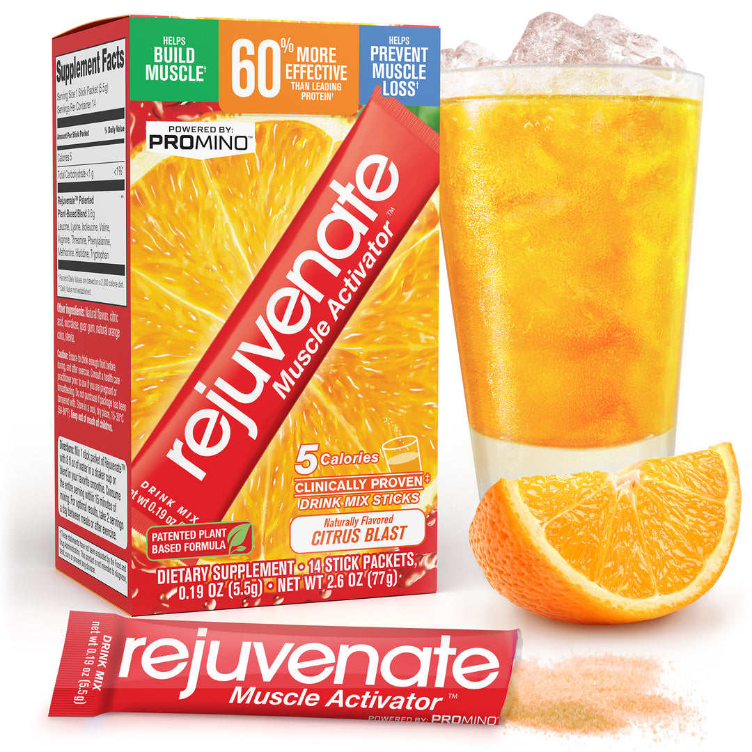 Rejuvenate Muscle Building Drink Sticks – Patented EAAs, 1 Stick = 40g Whey Protein Isolate, 11x Better Than Whey Protein, GLP-1 + Bariatric Approved*
