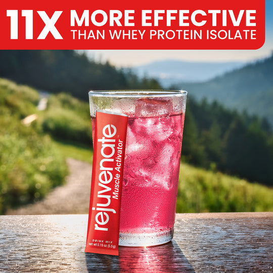 Rejuvenate Muscle Building Drink Sticks – Patented EAAs, 1 Stick = 40g Whey Protein Isolate, 11x Better Than Whey Protein, GLP-1 + Bariatric Approved*